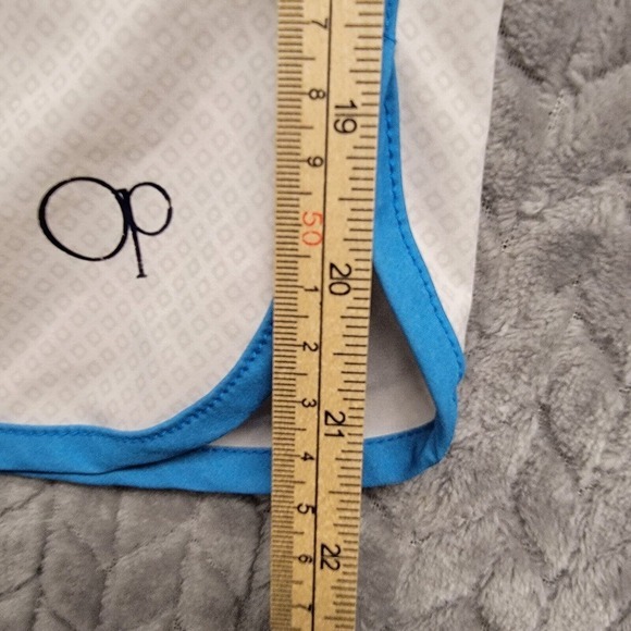 OP OPFlex Board Shorts Mens Size 34 White Blue Trim Ocean Pacific Geometric - Picture 6 of 9